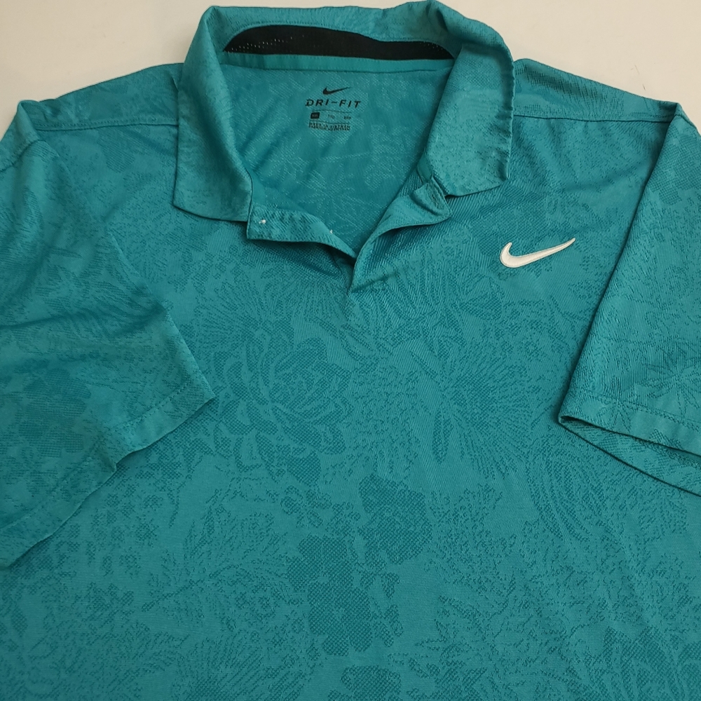 NIKE Golf Breathe Vapor Floral Jacquard Polo AV4176–309 Men's XXL Turquoise